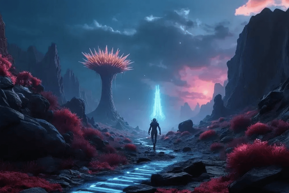 Screenshot of getimg.ai using prompt-based outpainting to extend an image